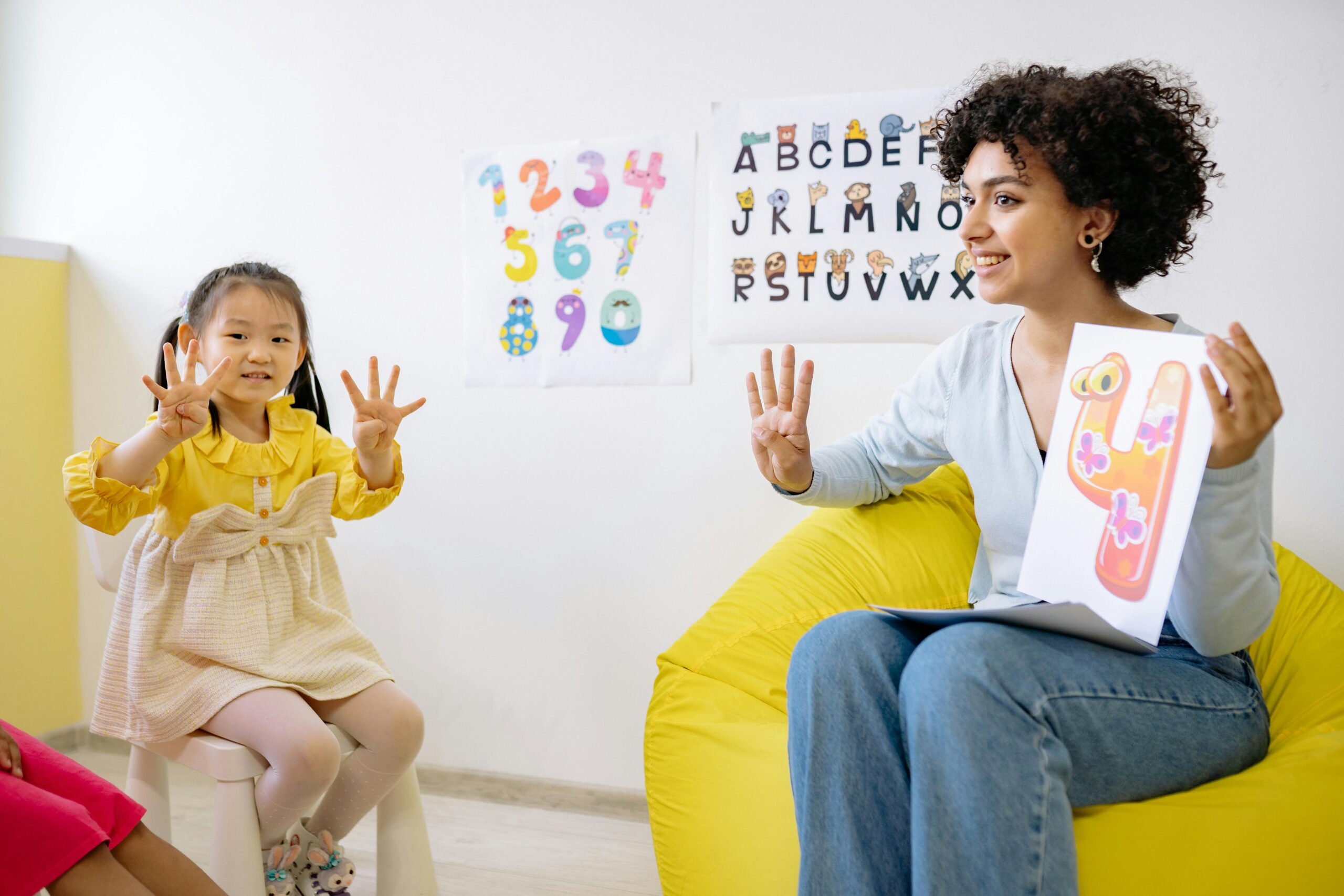 Child playing with blocks for cognitive testing