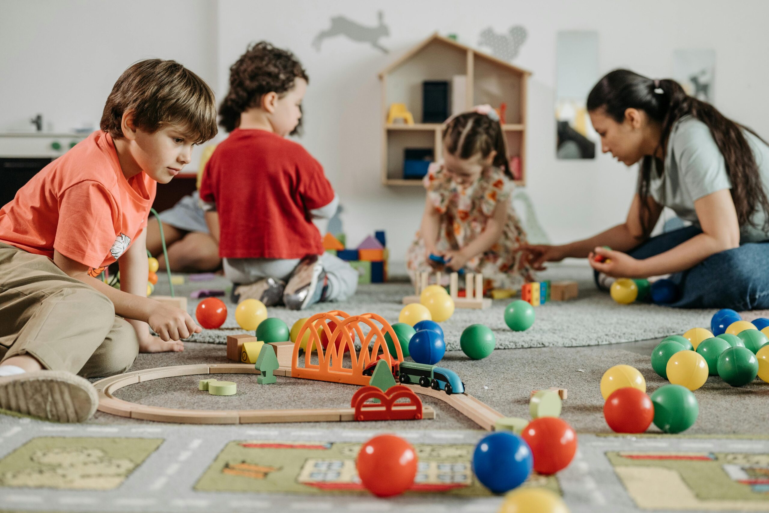 Preschool child engaging in drawing activities